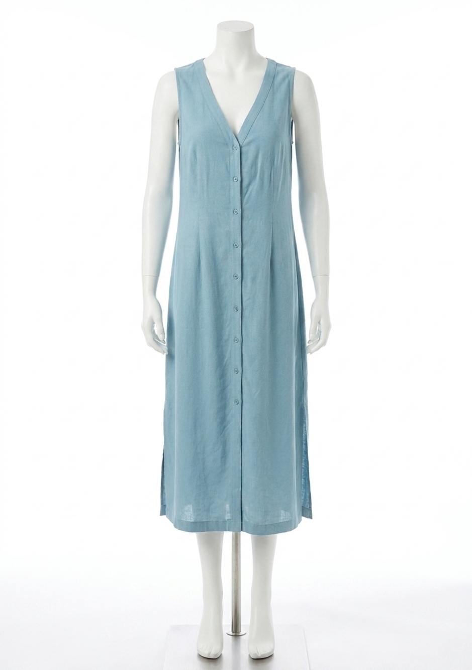 NEW LOVESTITCH v-neck tank dress in blue